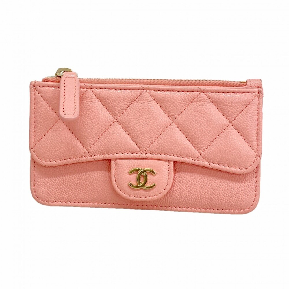 CHANEL Pink Caviar Leather Wallet